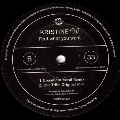 Kristine W : Feel What You Want (12")