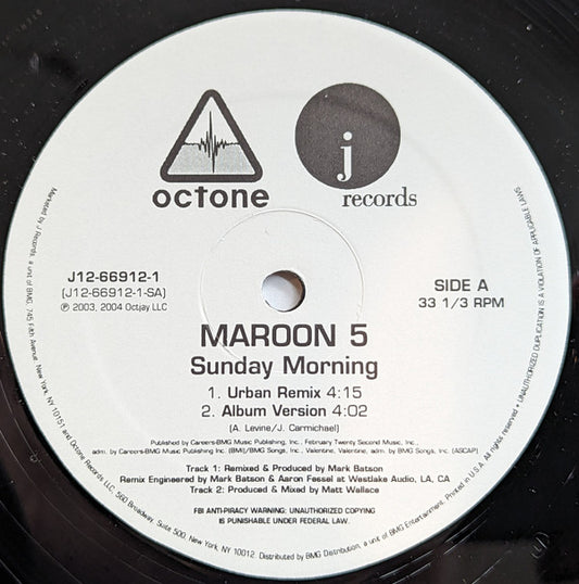 Maroon 5 : Sunday Morning (12")