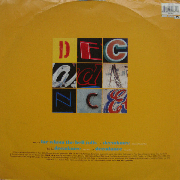 Bee Gees : For Whom The Bell Tolls (12", Single)