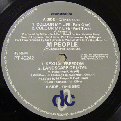M People : Colour My Life (Extended Play) (12", Single)