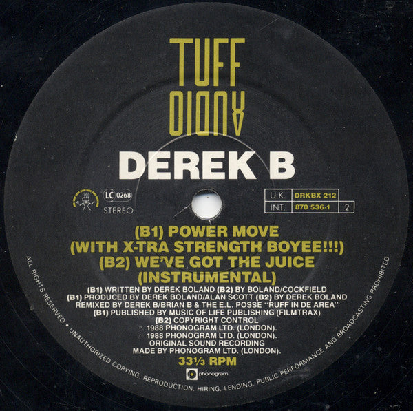 Derek B : We've Got The Juice (Remix) (12")
