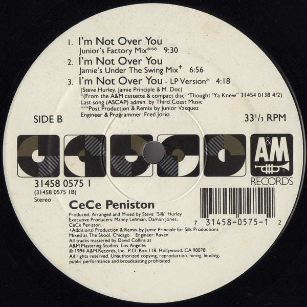 CeCe Peniston* : I'm Not Over You (12")