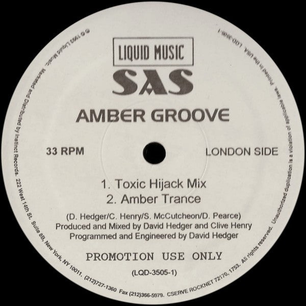 SAS : Amber Groove (12", Promo)