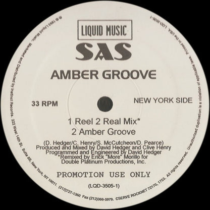 SAS : Amber Groove (12", Promo)
