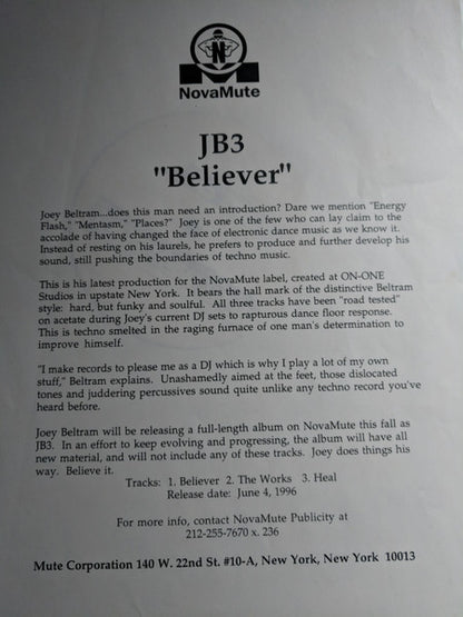 JB³ : Believer (12")