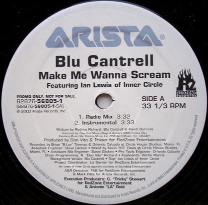 Blu Cantrell Featuring Ian Lewis Of Inner Circle* : Make Me Wanna Scream (12", Promo)