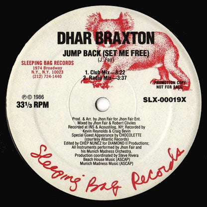 Dhar Braxton : Jump Back (Set Me Free) (12", Promo)
