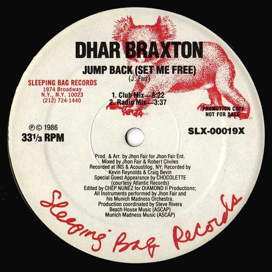 Dhar Braxton : Jump Back (Set Me Free) (12", Promo)