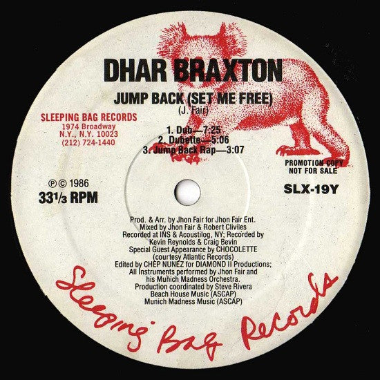 Dhar Braxton : Jump Back (Set Me Free) (12", Promo)