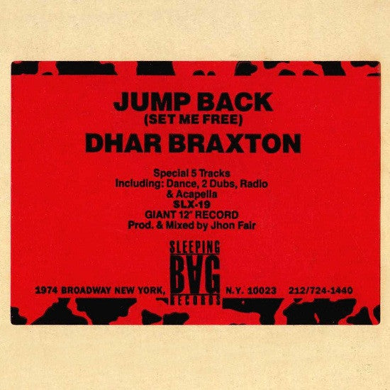 Dhar Braxton : Jump Back (Set Me Free) (12", Promo)