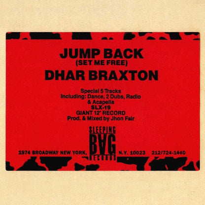 Dhar Braxton : Jump Back (Set Me Free) (12", Promo)
