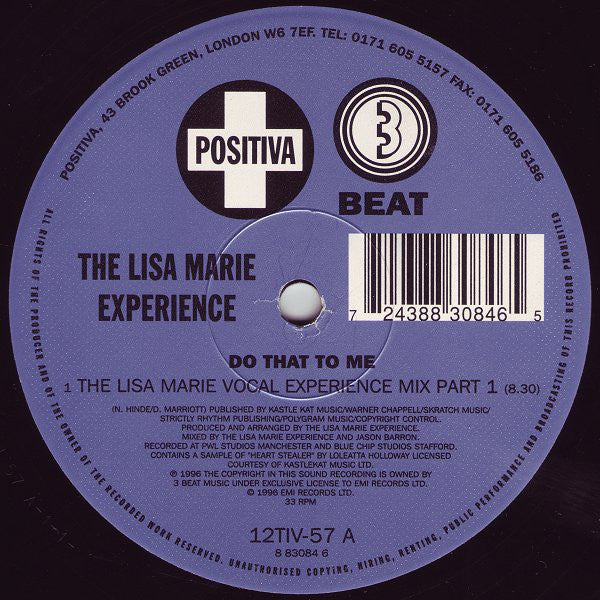 Lisa Marie Experience : Do That To Me (12")