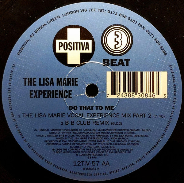Lisa Marie Experience : Do That To Me (12")