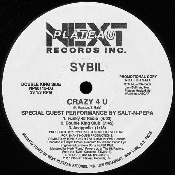 Sybil : Crazy 4 U (12", Promo)