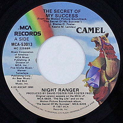 Night Ranger : The Secret Of My Success (7", Single)