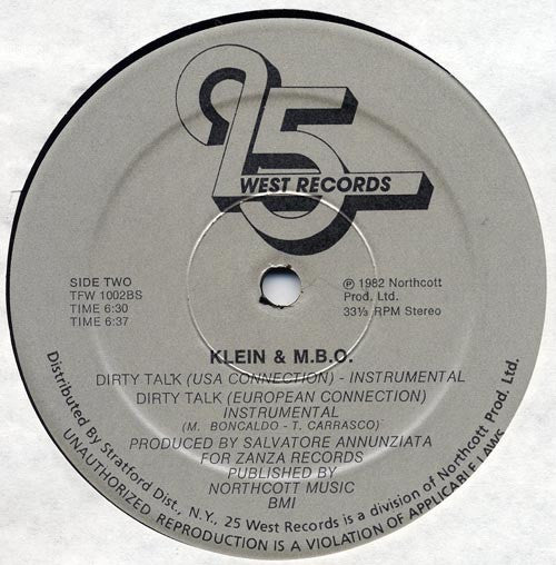 Klein & M.B.O. : Dirty Talk (12")