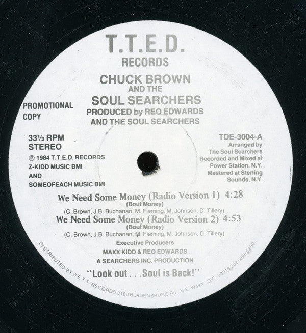 Chuck Brown And The Soul Searchers* : We Need Some Money (12", Promo)