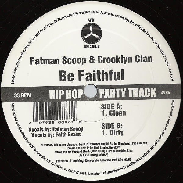 Fatman Scoop & Crooklyn Clan : Be Faithful (12")