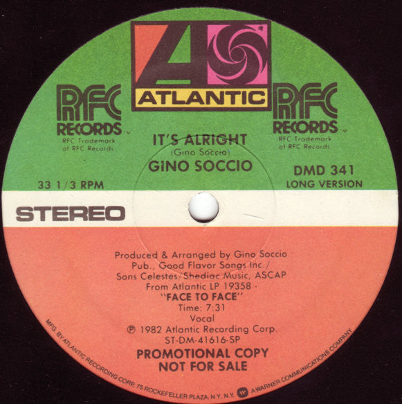 Gino Soccio : It's Alright (12", Promo)