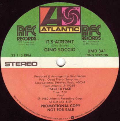 Gino Soccio : It's Alright (12", Promo)