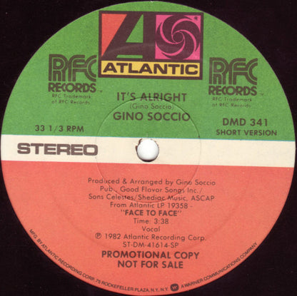 Gino Soccio : It's Alright (12", Promo)