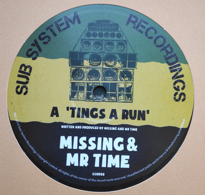 Missing (2) & Mr Time : Tings A Run / X Amount A Dub (10")