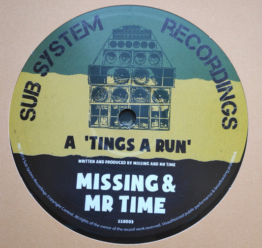 Missing (2) & Mr Time : Tings A Run / X Amount A Dub (10")
