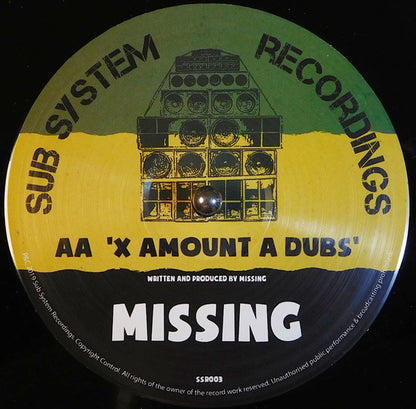 Missing (2) & Mr Time : Tings A Run / X Amount A Dub (10")