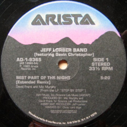 The Jeff Lorber Band : Best Part Of The Night (12")