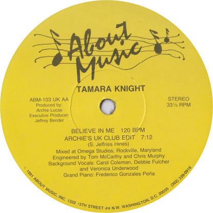 Tamara Knight : Believe In Me (12")