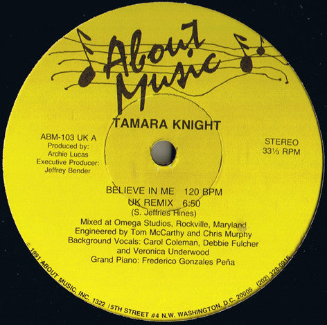 Tamara Knight : Believe In Me (12")