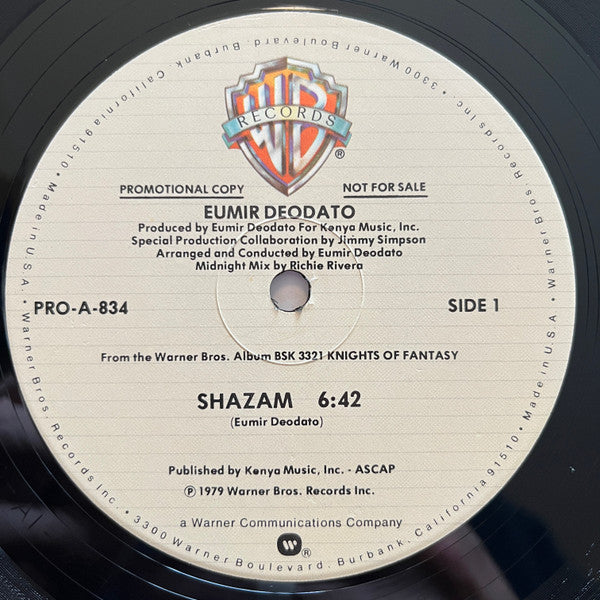 Eumir Deodato : Shazam (12", Promo)