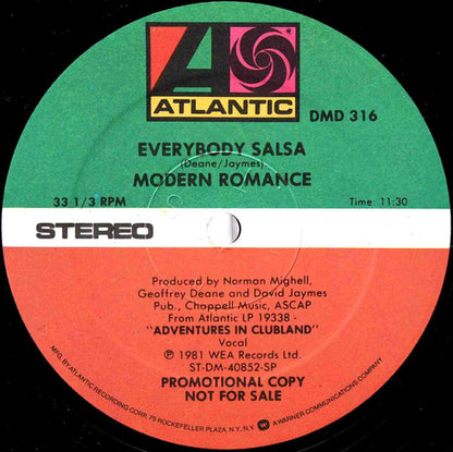 Modern Romance : Everybody Salsa (12", Promo)