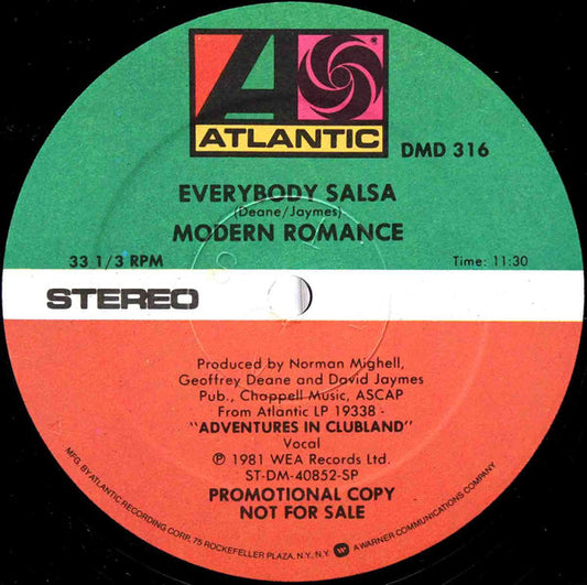 Modern Romance : Everybody Salsa (12", Promo)