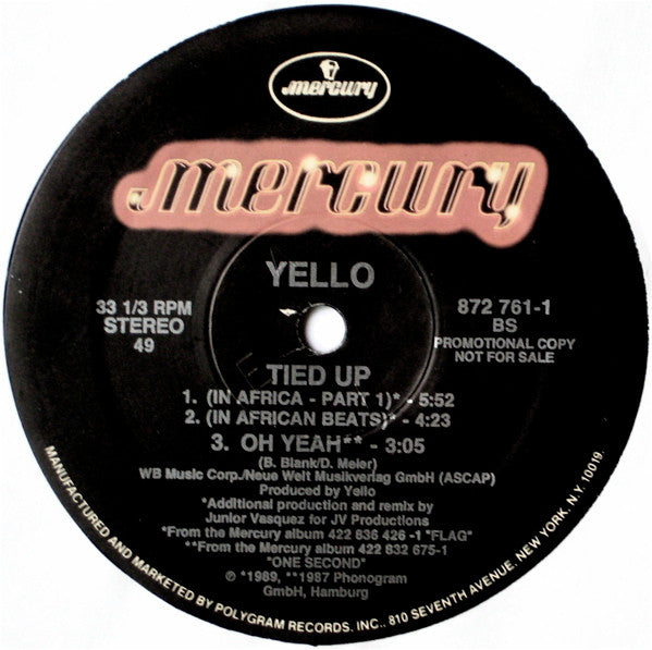 Yello : Tied Up (Remix) (12", Single, Promo)