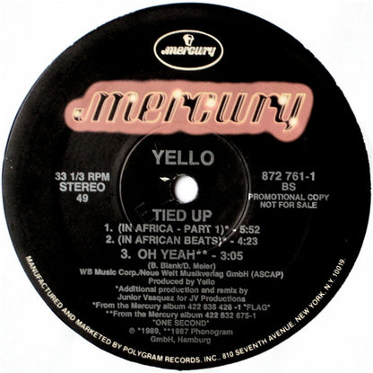Yello : Tied Up (Remix) (12", Single, Promo)