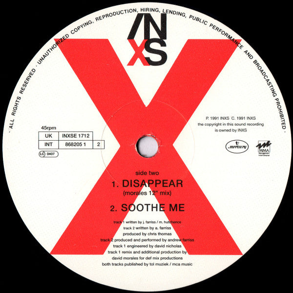 INXS : Bitter Tears (12", Single, Ltd)