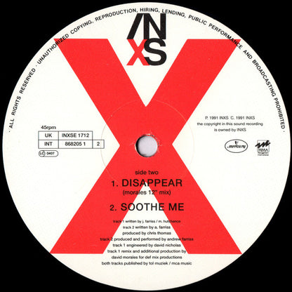 INXS : Bitter Tears (12", Single, Ltd)