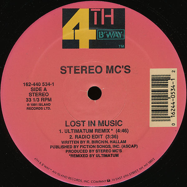 Stereo MC's : Lost In Music (12", Single)