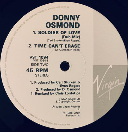 Donny Osmond : Soldier Of Love (12")