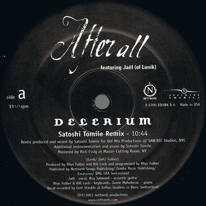 Delerium Featuring Jaël (Of Lunik)* : After All (12")