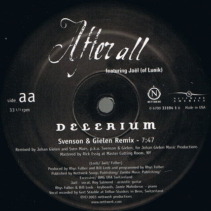 Delerium Featuring Jaël (Of Lunik)* : After All (12")