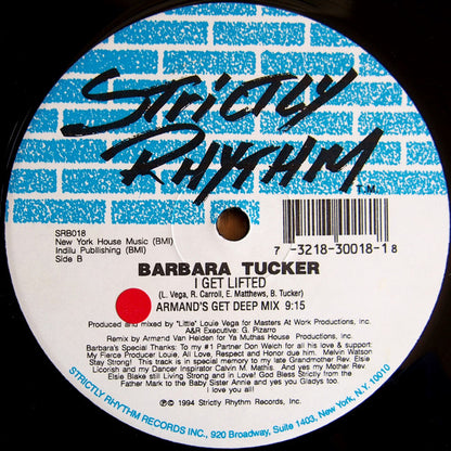 Barbara Tucker : I Get Lifted (12")