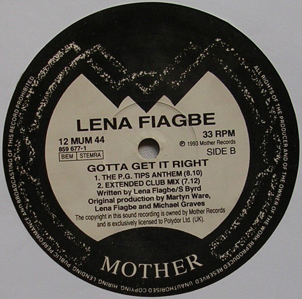Lena Fiagbe : Gotta Get It Right (12")