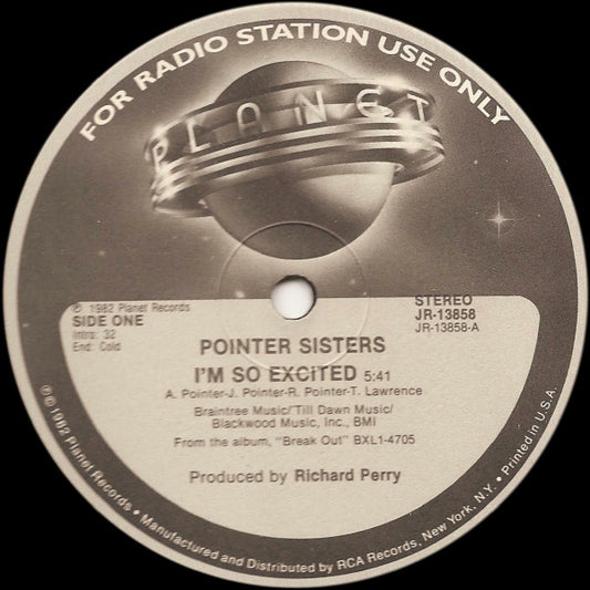 Pointer Sisters : I'm So Excited (12", Promo)