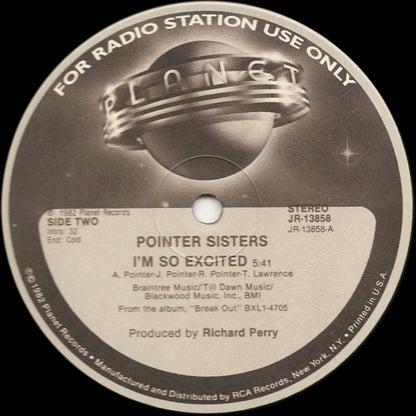 Pointer Sisters : I'm So Excited (12", Promo)