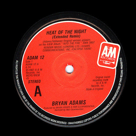 Bryan Adams : Heat Of The Night (12")