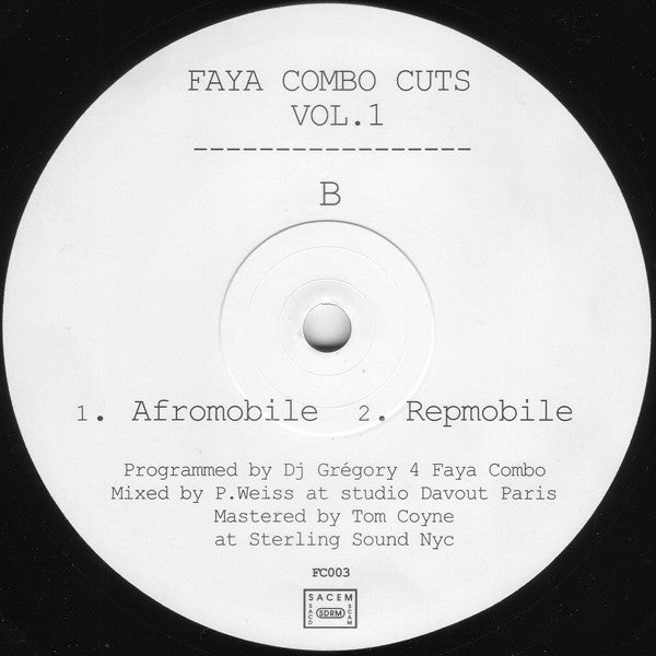 DJ Gregory : Faya Combo Cuts Vol. 1 (12")