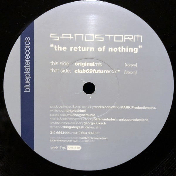 Sandstorm : The Return Of Nothing (12")