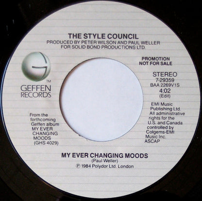 The Style Council : My Ever Changing Moods (7", Single, Promo)
